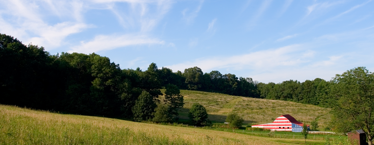 Flag and Barn field banner