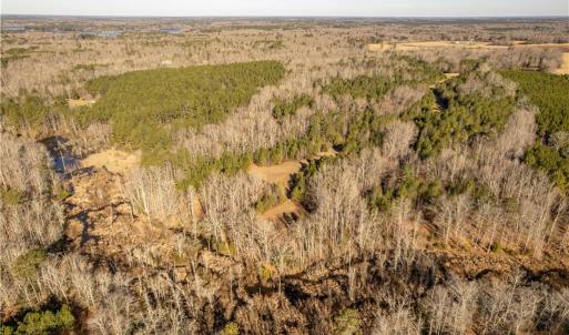 View of property from southeast. The creek creates the southern property line of the property.