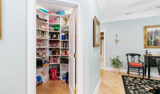 Pantry space with solid shelves