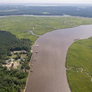 Aerial View of Area & Community Boat Ramp/Pier
