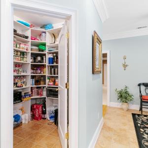 Pantry space with solid shelves