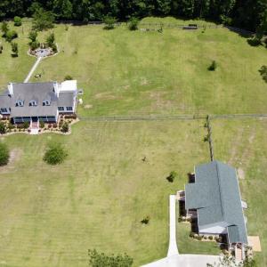 Overhead view from side of property